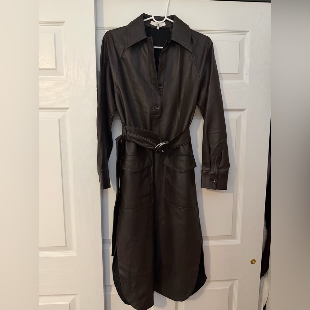 Tibi Dark Brown Leather Jacket